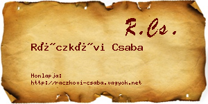 Ráczkövi Csaba névjegykártya
