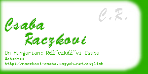 csaba raczkovi business card